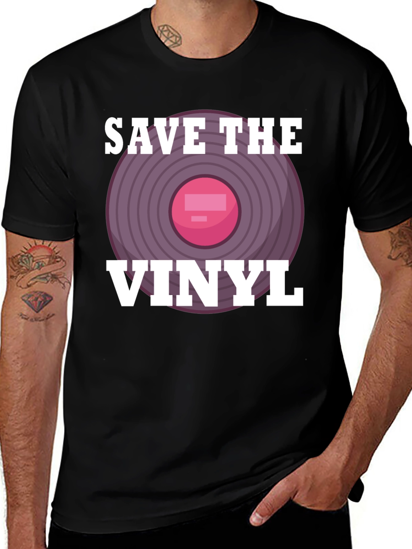 Save The Vinyl Graphic Tee - Music Lover T-Shirt