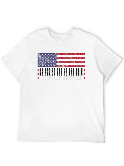 Patriotic Piano Keys Flag T-Shirt