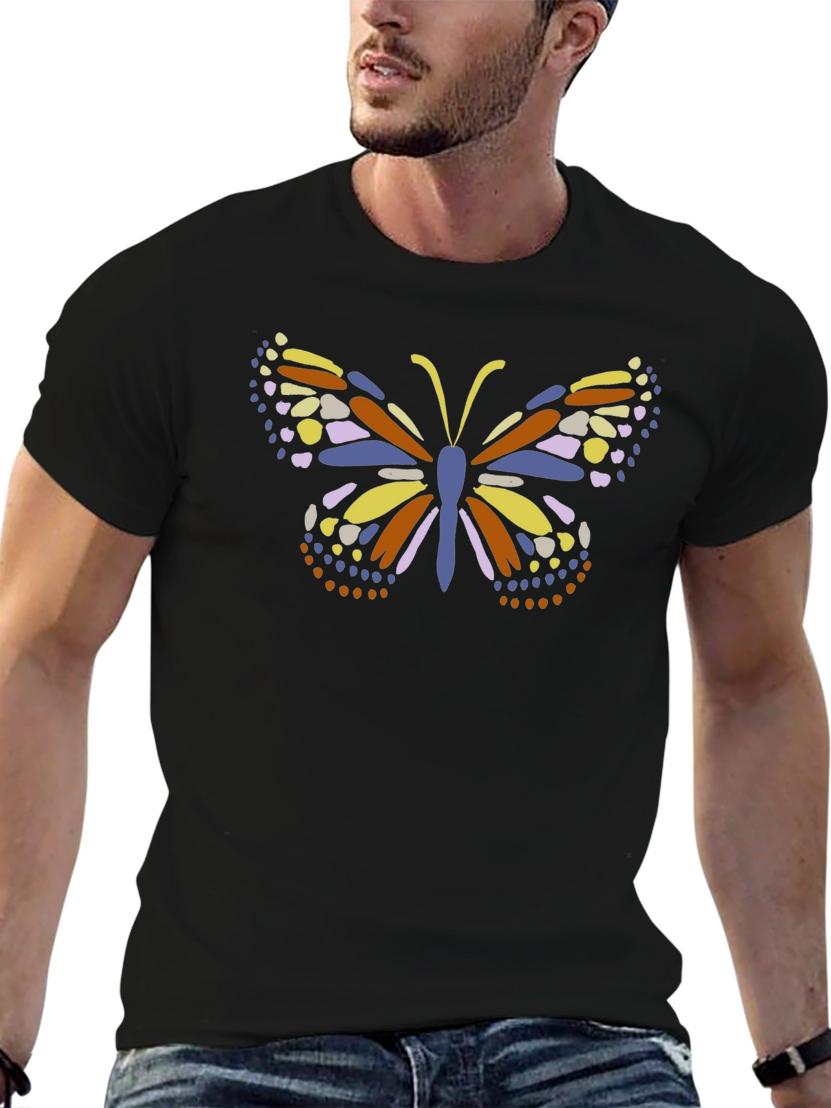 Butterfly Graphic Black T-Shirt