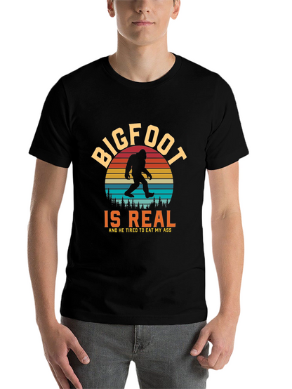 Bigfoot Is Real Funny Graphic Tee