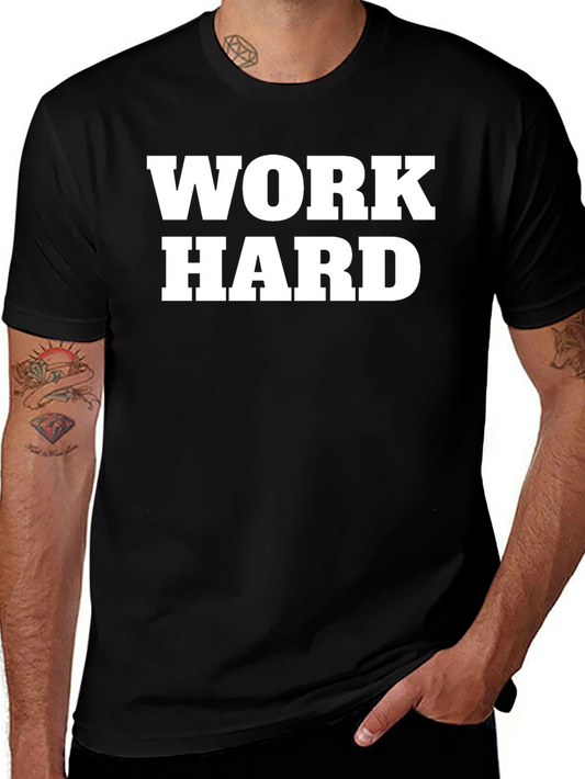 Work Hard Black Graphic T-Shirt