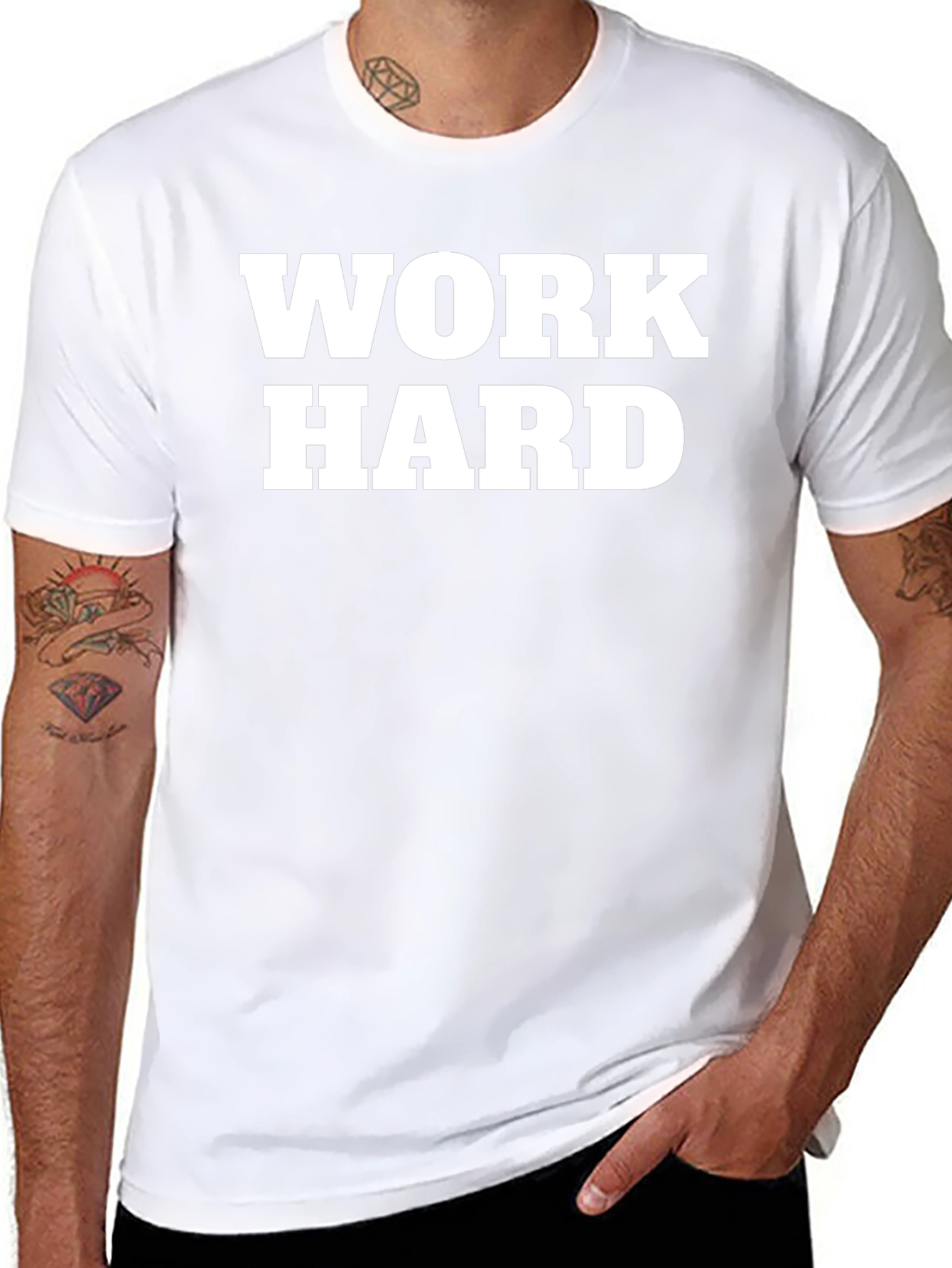 Work Hard Black Graphic T-Shirt