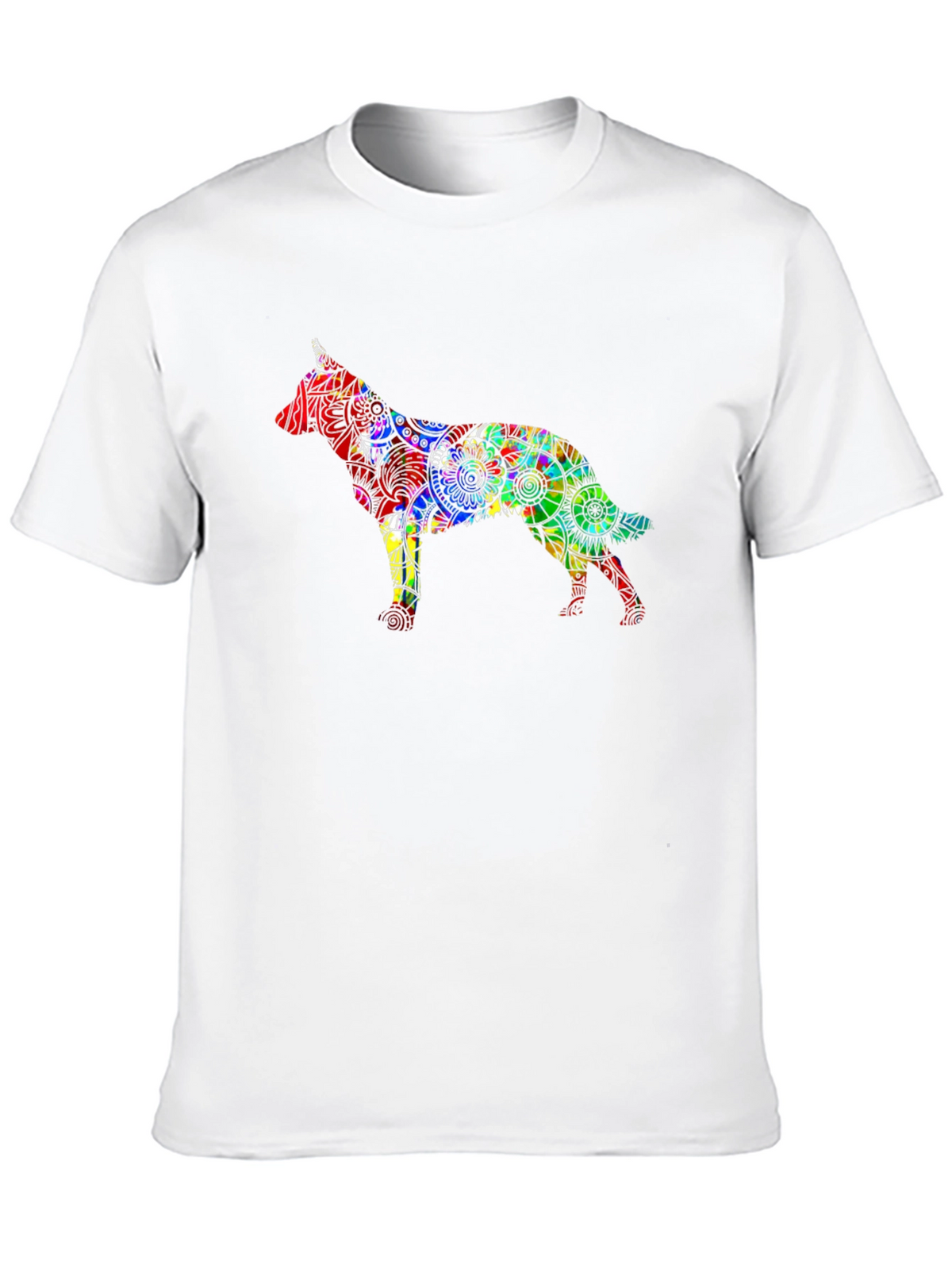 Dog Mandala Graphic Black T-Shirt