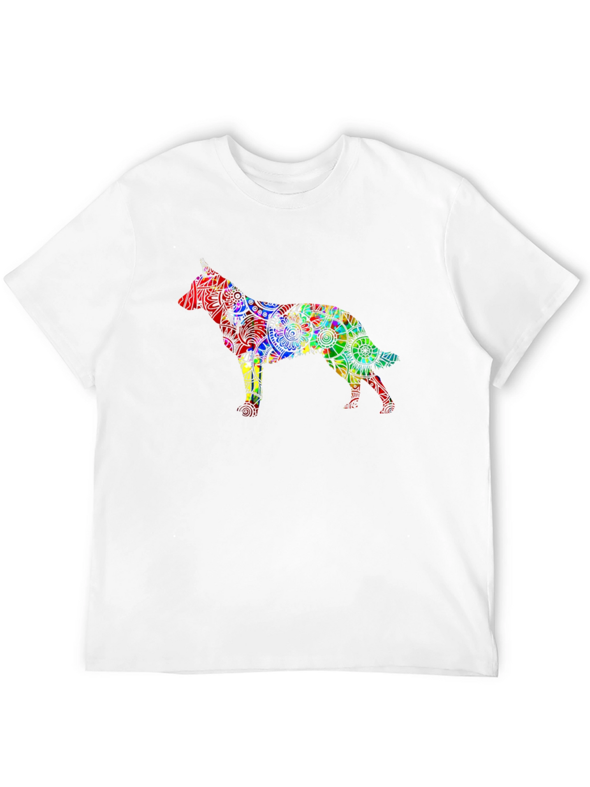 Dog Mandala Graphic Black T-Shirt