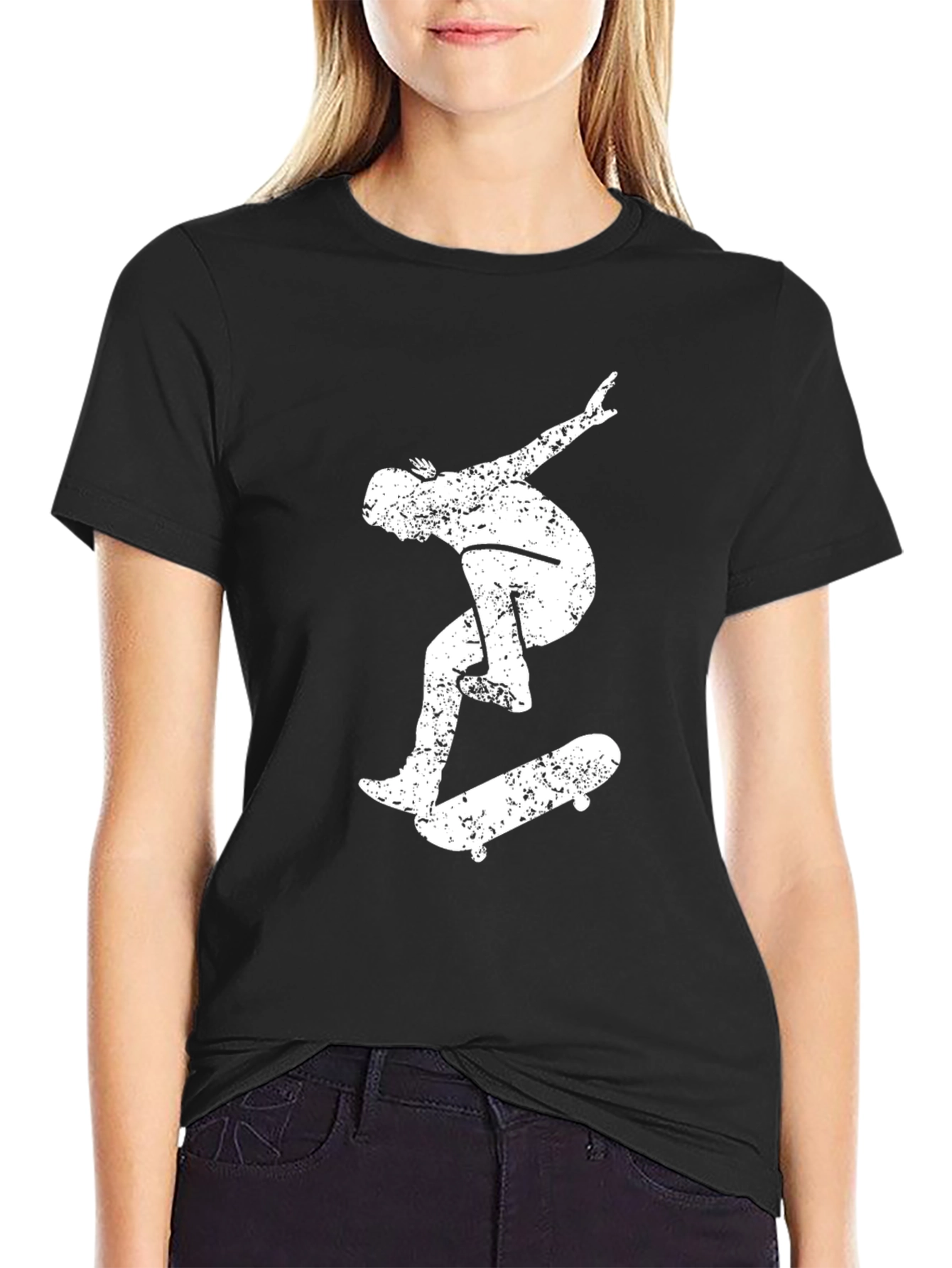 Skateboarder Graphic Black T-Shirt
