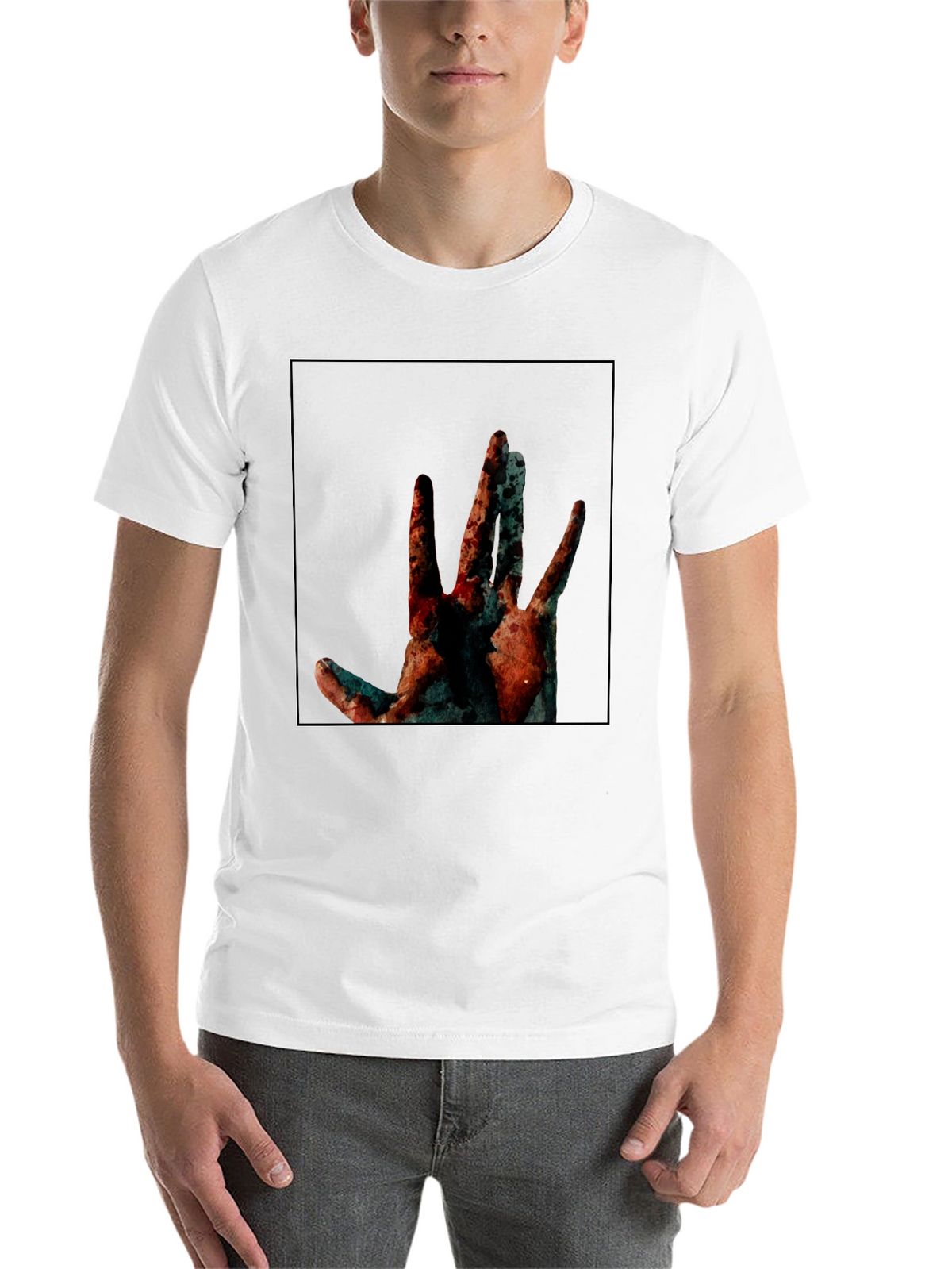 Abstract Hand Graphic Black T-Shirt