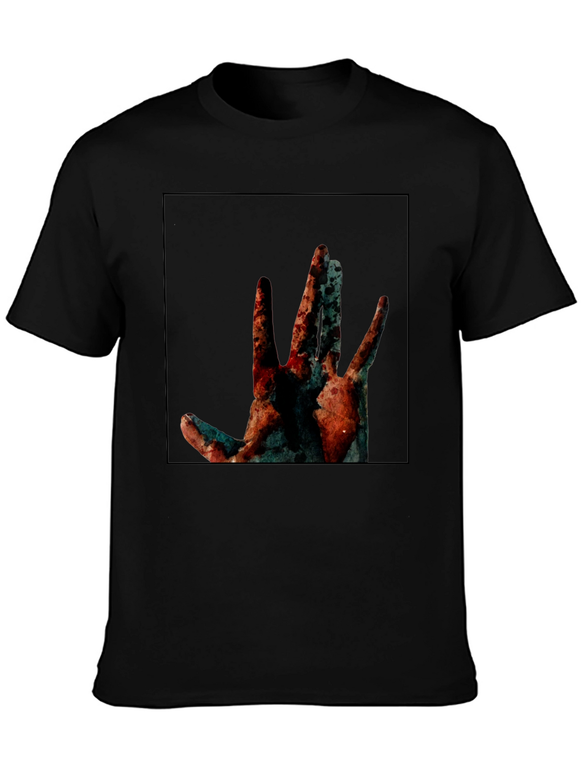 Abstract Hand Graphic Black T-Shirt