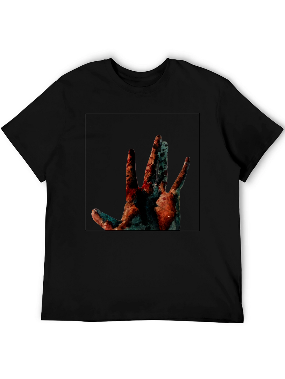 Abstract Hand Graphic Black T-Shirt