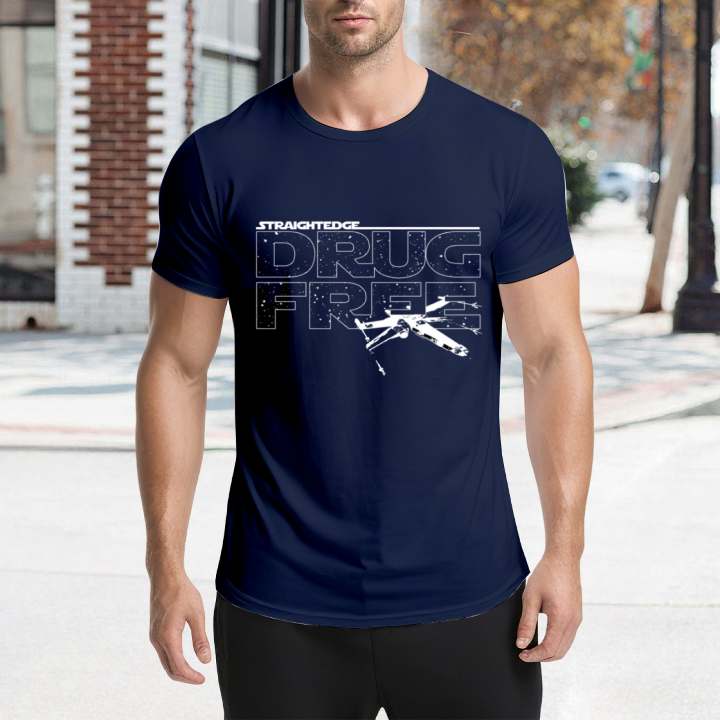 Straight Edge X-Wing Star Wars Fan Graphic T-Shirt