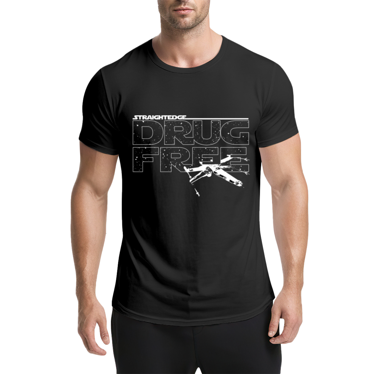 Straight Edge X-Wing Star Wars Fan Graphic T-Shirt