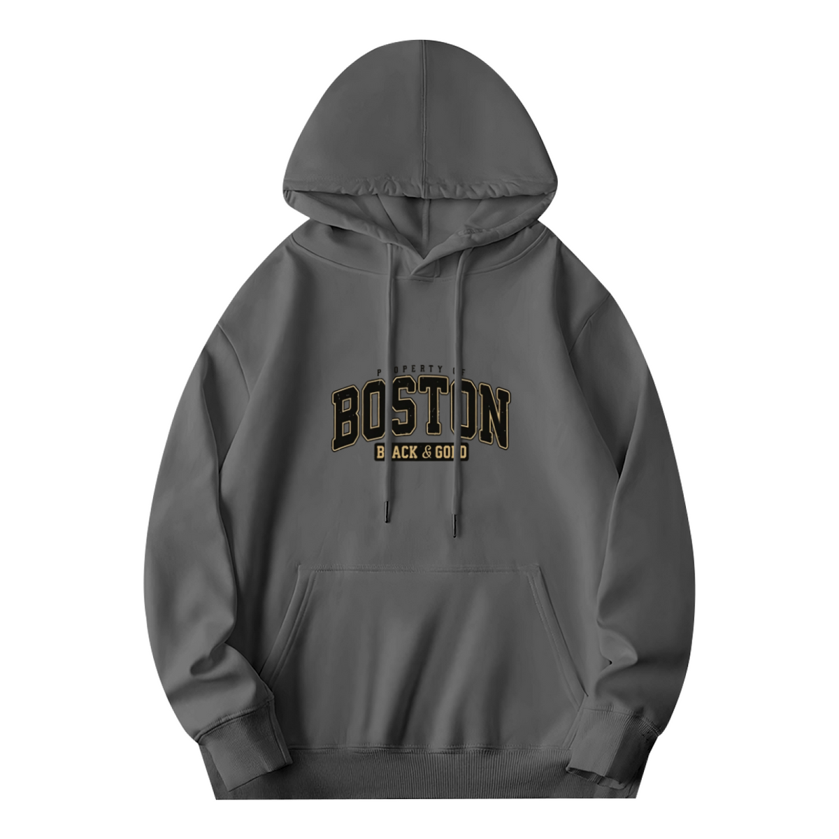 Boston Black & Gold Retro Varsity Style Hoodie