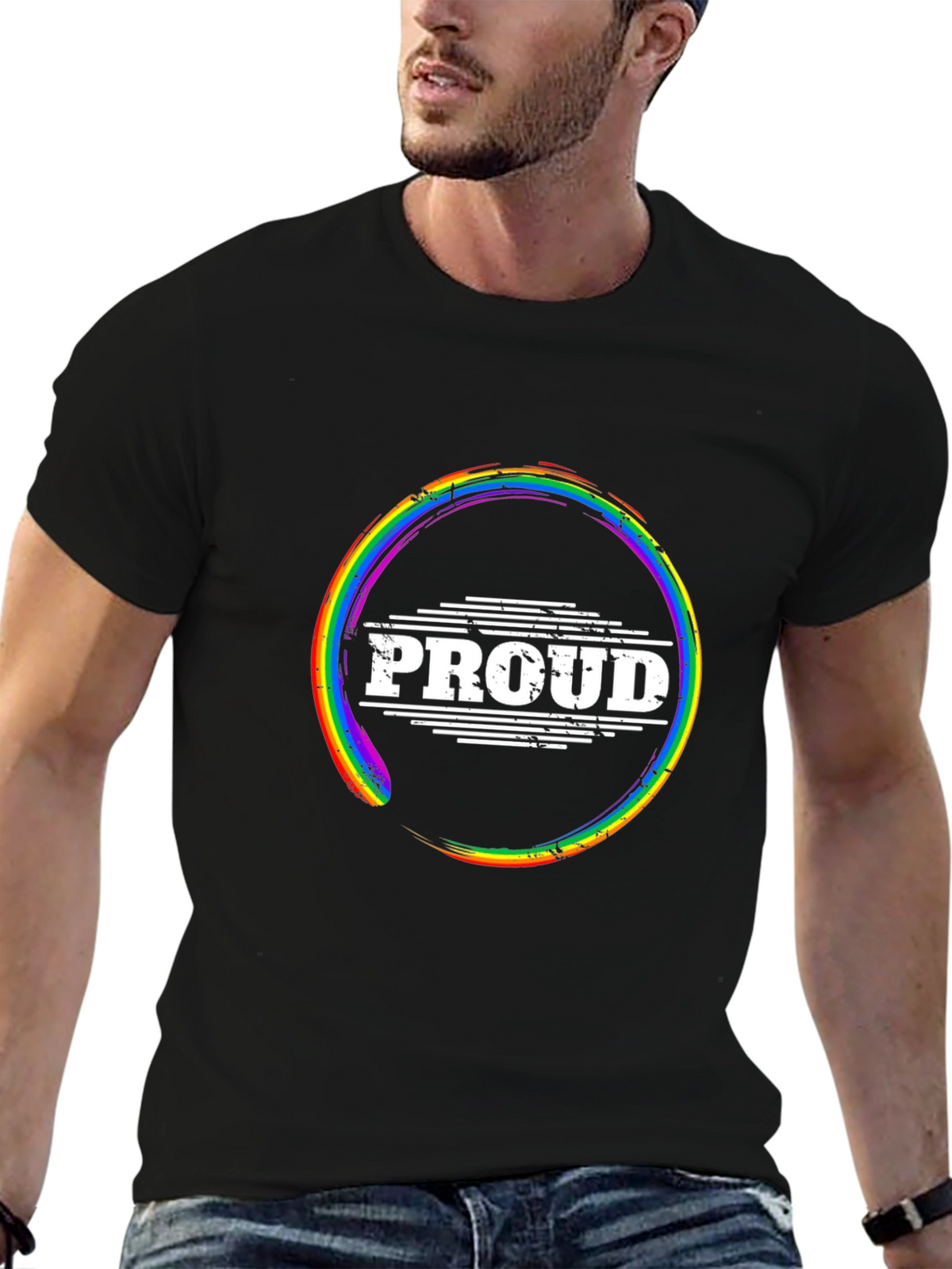 Proud LGBTQ Rainbow Graphic Tee