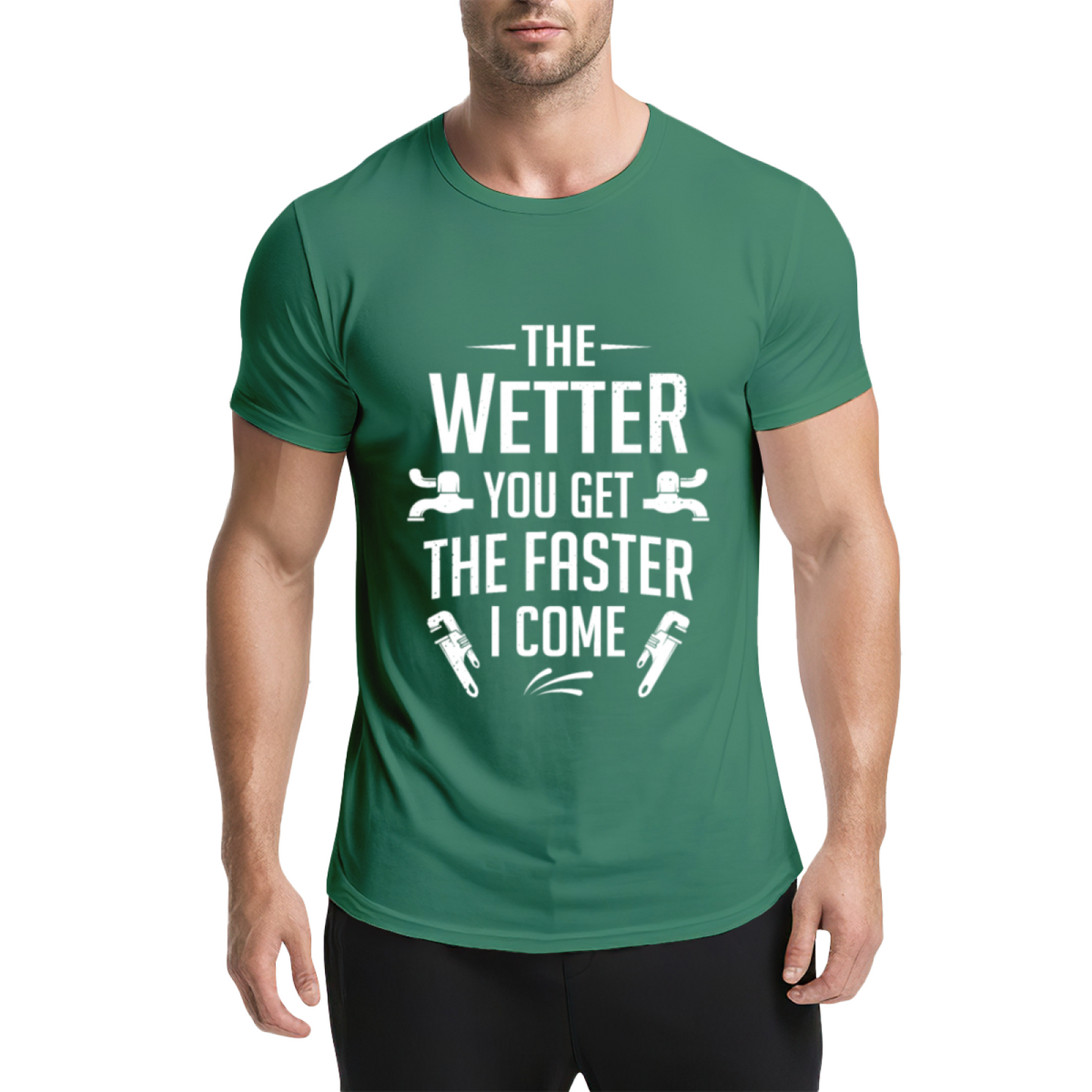Funny Plumber Pun The Wetter You Get The Faster I Come Tee