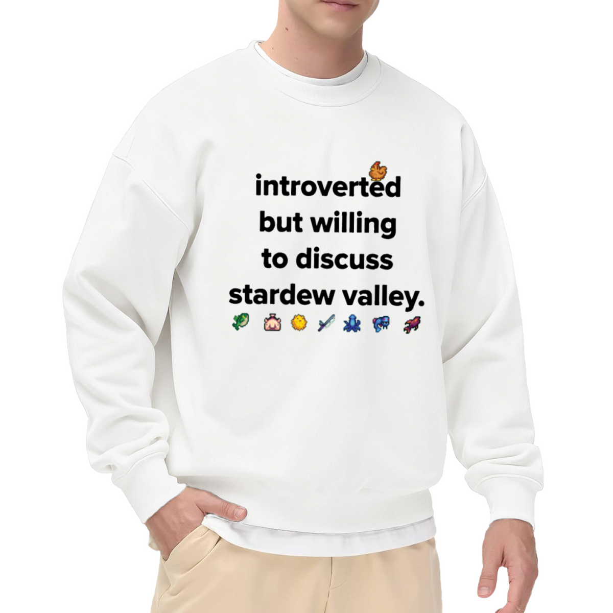 Introverted But Willing To Discuss Stardew Valley Game Crewneck Sweatshirt
