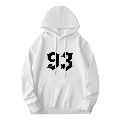 Vintage Star Number 93 Retro Streetwear White Hoodie