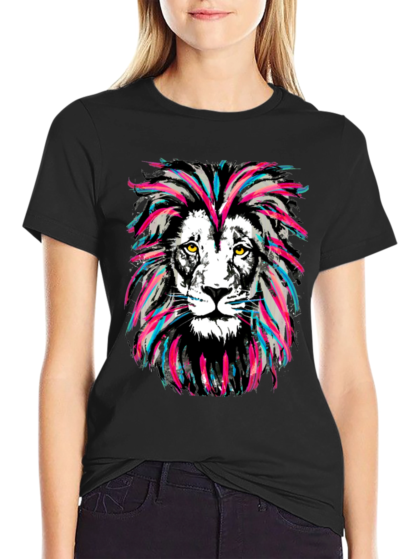 Lion Head Graphic Print Tee