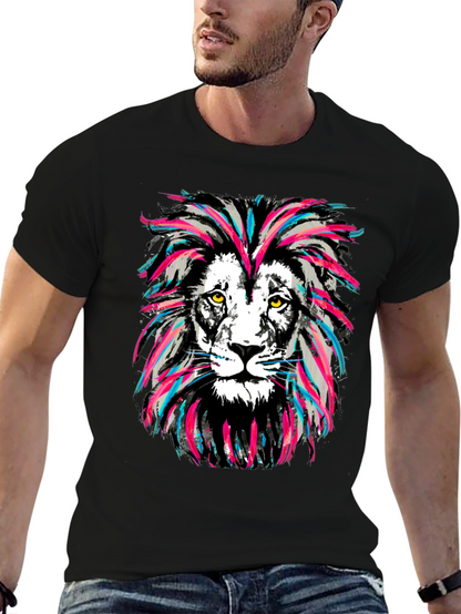 Lion Head Graphic Print Tee