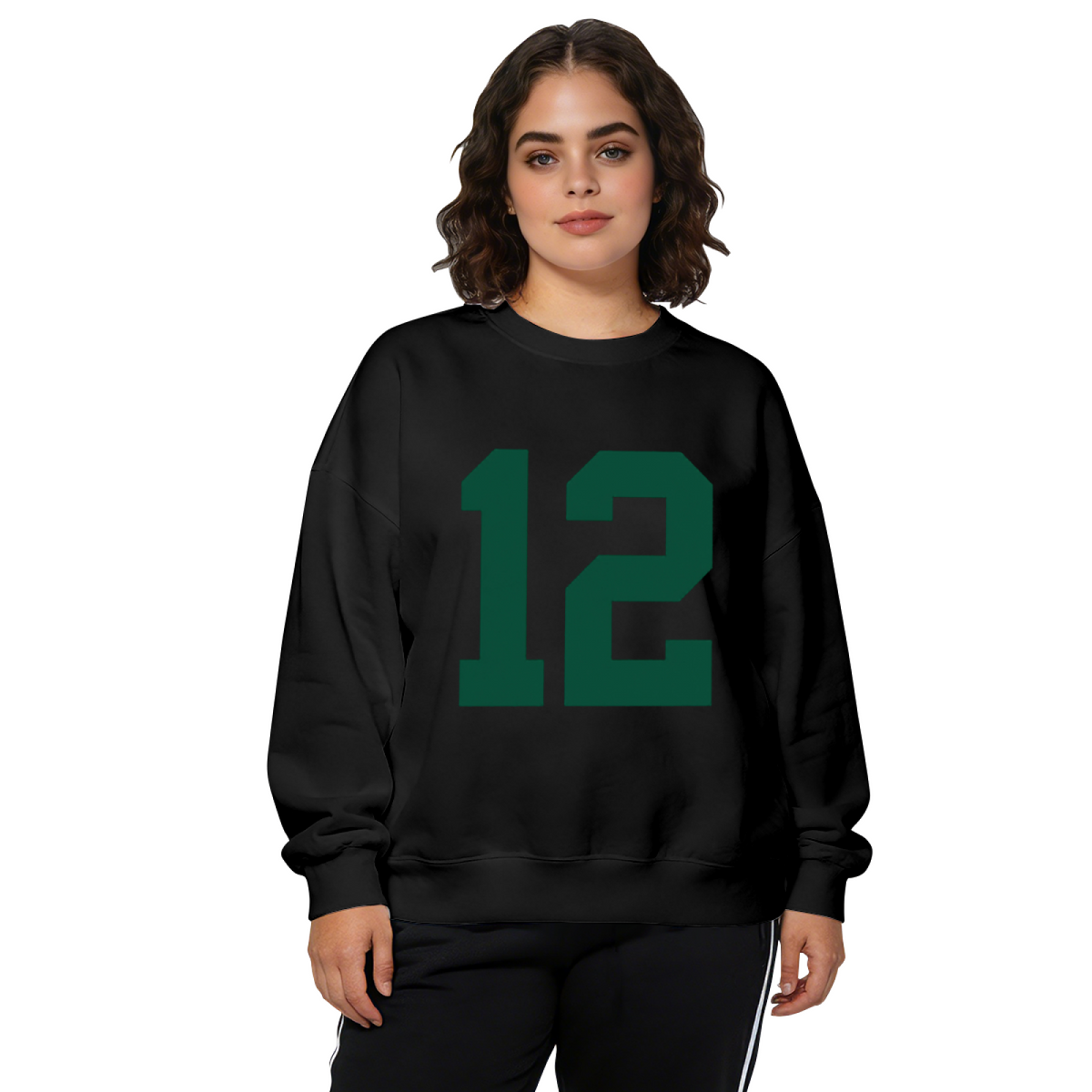 Retro Sporty Number 12 Bold Print Crewneck Sweatshirt