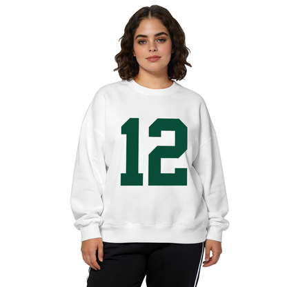 Retro Sporty Number 12 Bold Print Crewneck Sweatshirt