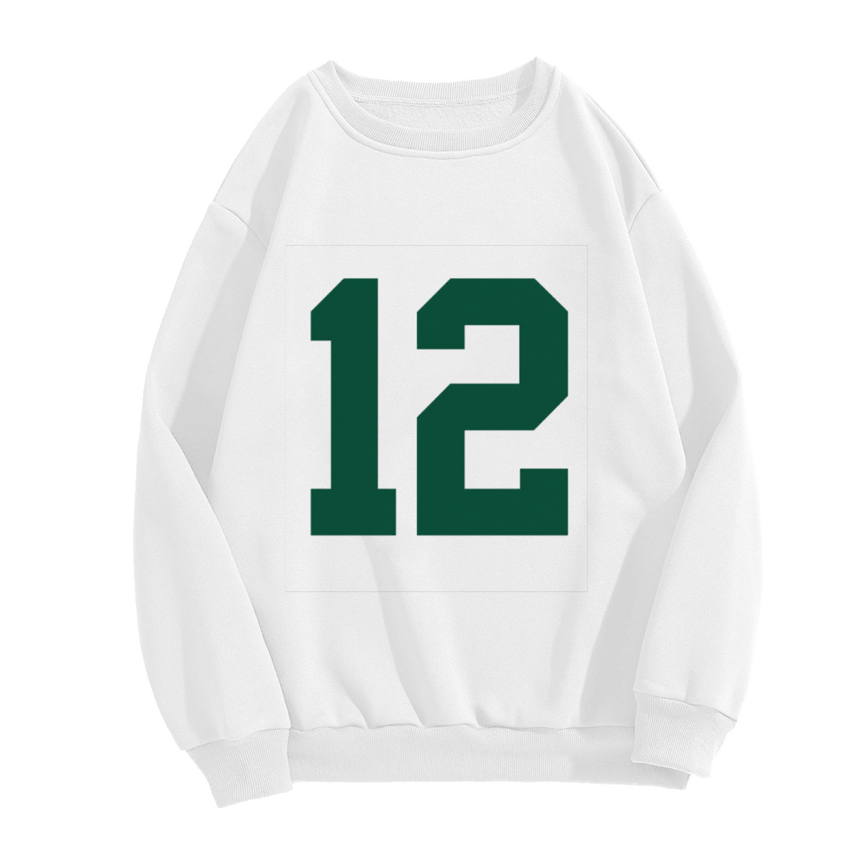 Retro Sporty Number 12 Bold Print Crewneck Sweatshirt