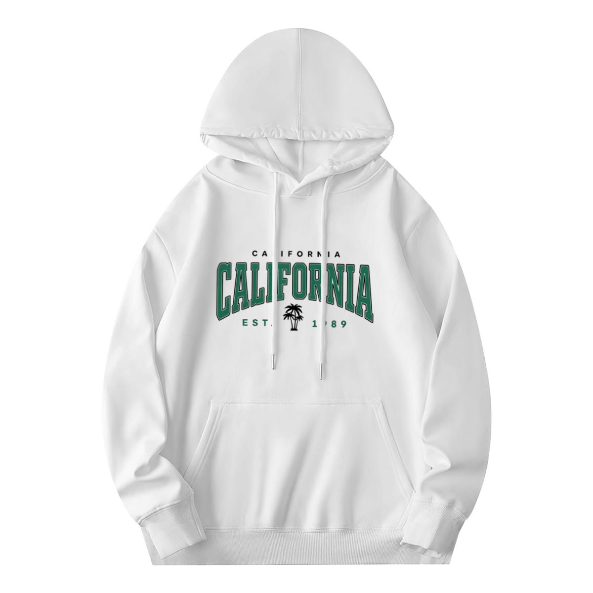Retro California Palm Tree Varsity Print Hoodie
