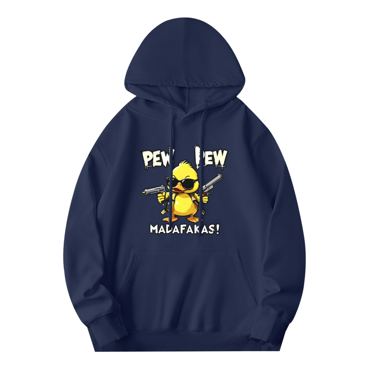 Pew Pew Madafakas Funny Gun?Toting Duck Cartoon Hoodie