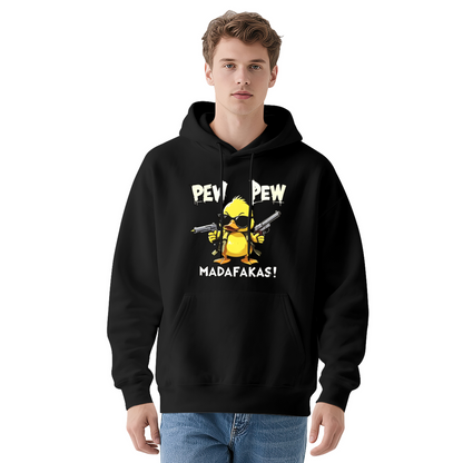 Pew Pew Madafakas Funny Gun?Toting Duck Cartoon Hoodie