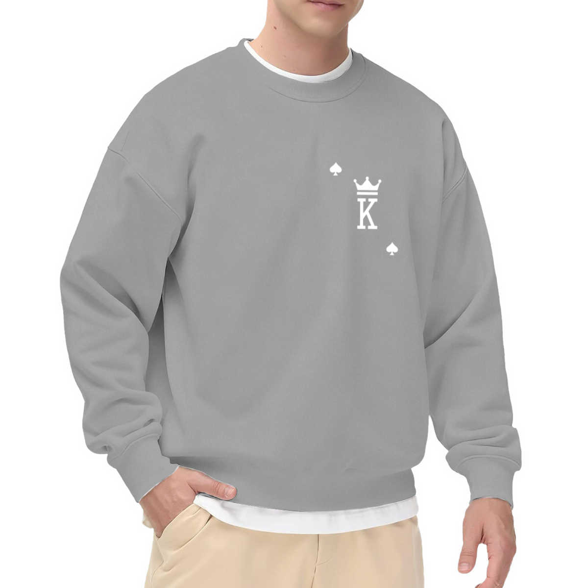 Mini King K Spade Crown Minimal Crew Sweatshirt