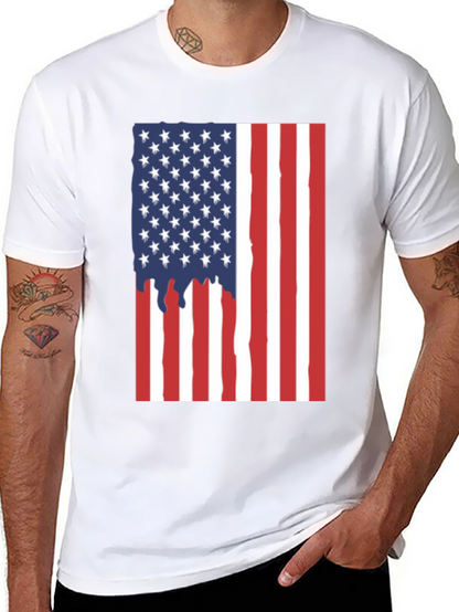 American Flag Dripping T-Shirt - Patriotic USA Pride Tee