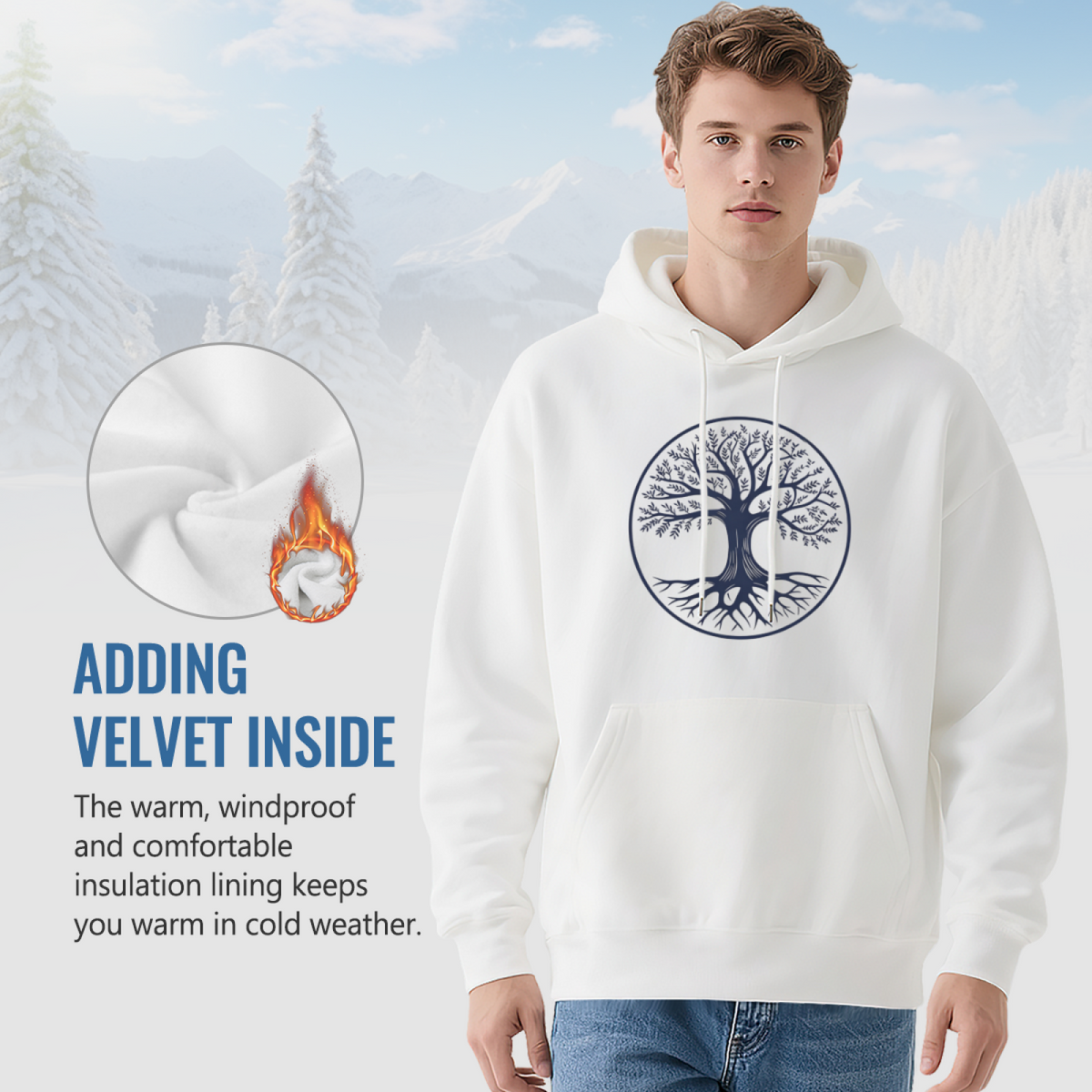 Sacred Tree Of Life Circle Art Casual Pullover Hoodie
