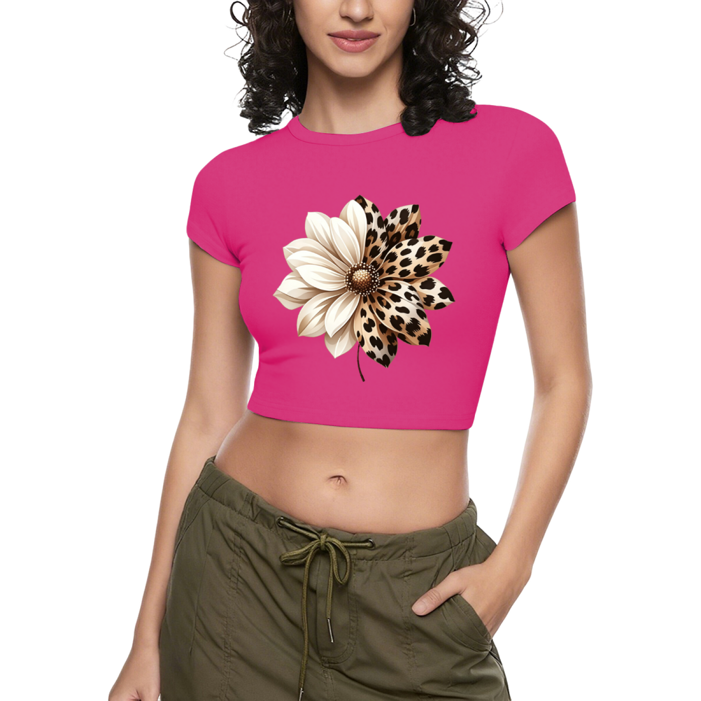 Minimal Graffiti Love Bright Red Crop Tee