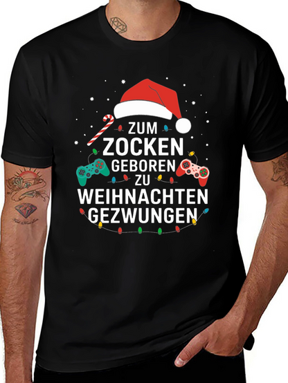 Gamer Christmas T-Shirt - Zum Zocken Gezwungen