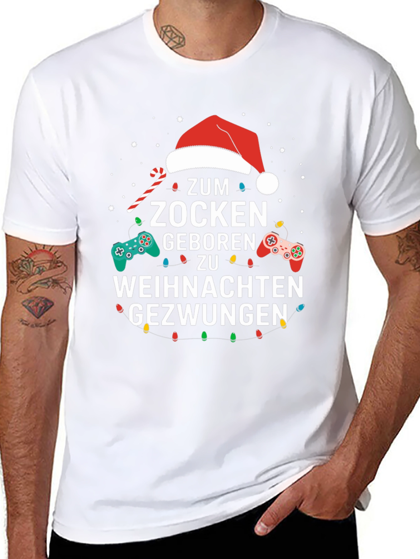 Gamer Christmas T-Shirt - Zum Zocken Gezwungen