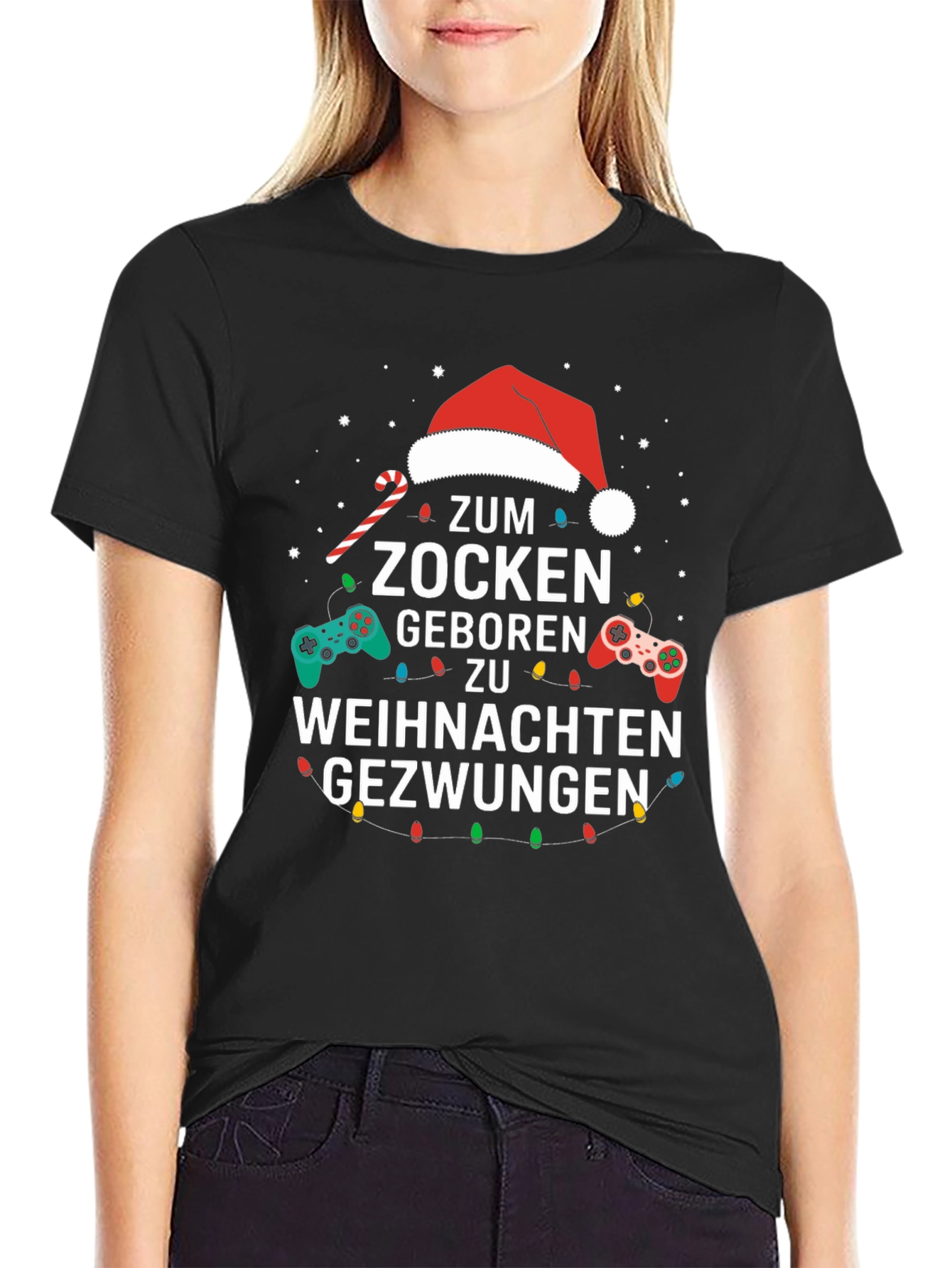 Gamer Christmas T-Shirt - Zum Zocken Gezwungen
