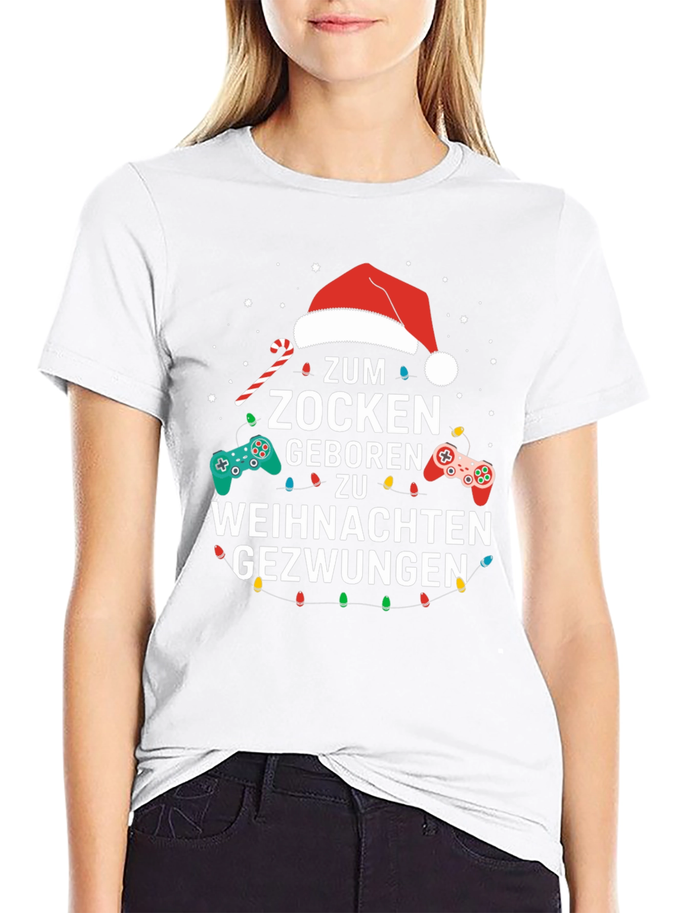 Gamer Christmas T-Shirt - Zum Zocken Gezwungen