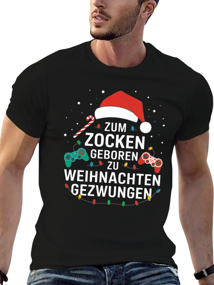 Gamer Christmas T-Shirt - Zum Zocken Gezwungen