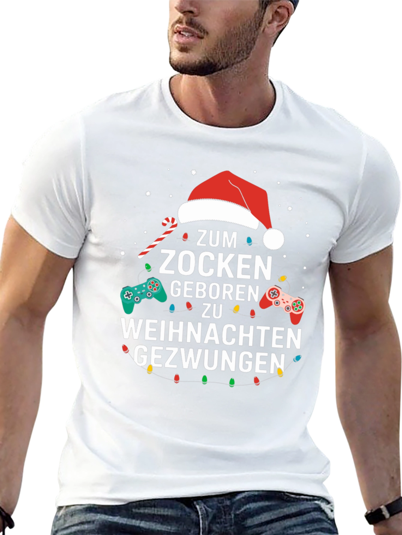 Gamer Christmas T-Shirt - Zum Zocken Gezwungen