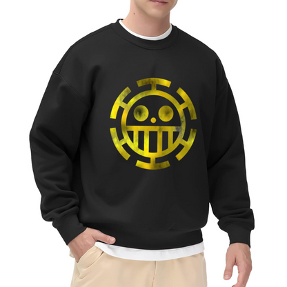 One Piece Heart Pirates Golden Logo Crew Neck Sweatshirt