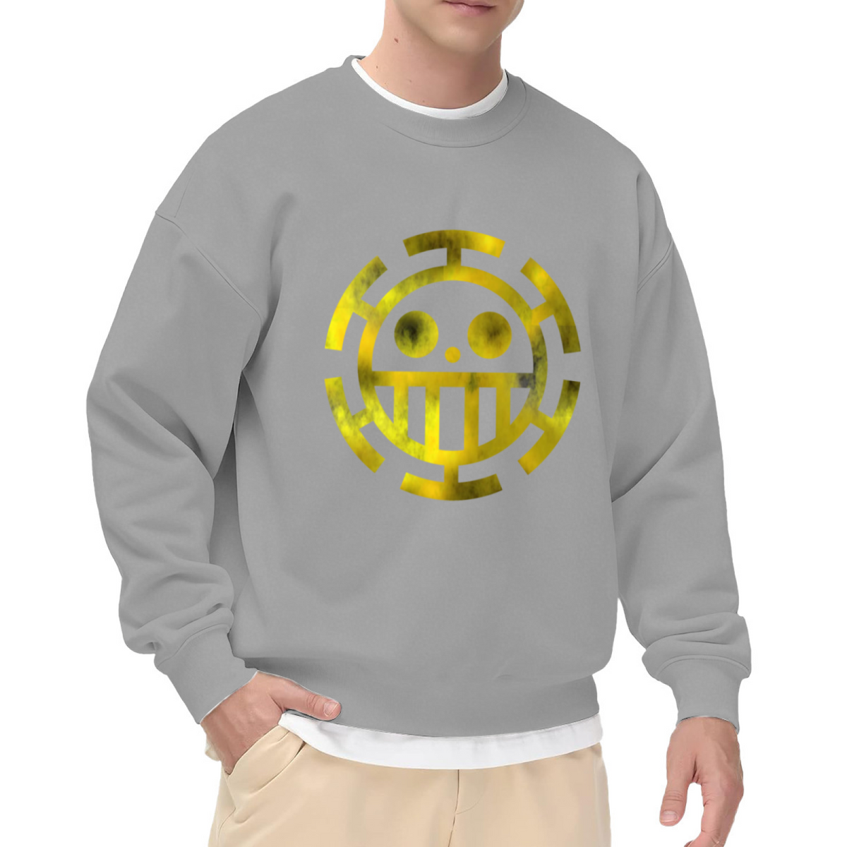 One Piece Heart Pirates Golden Logo Crew Neck Sweatshirt