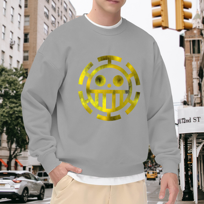 One Piece Heart Pirates Golden Logo Crew Neck Sweatshirt