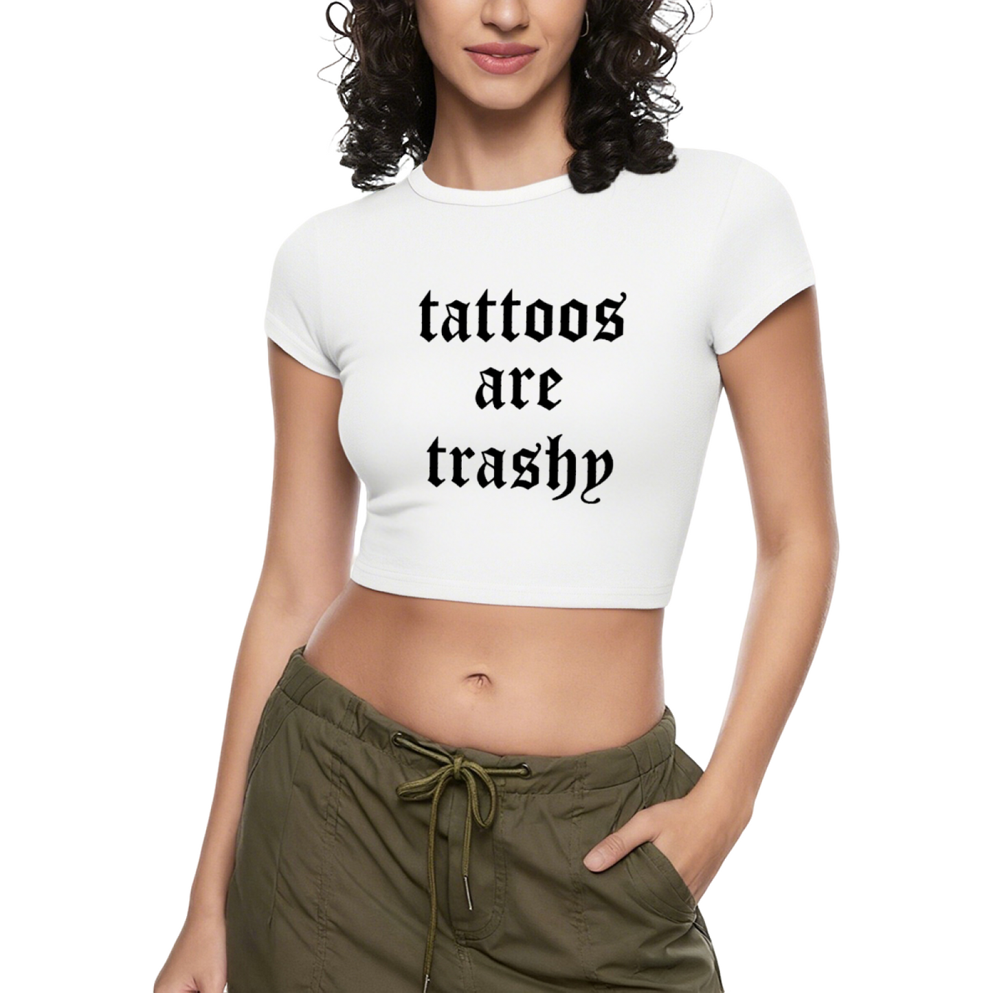 Stylish Scribble Love Hot Pink Slim Crop Top