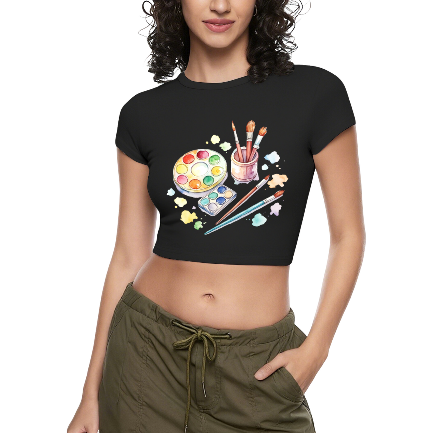Watercolor Artist Paint Palette Aesthetic Baby Tee