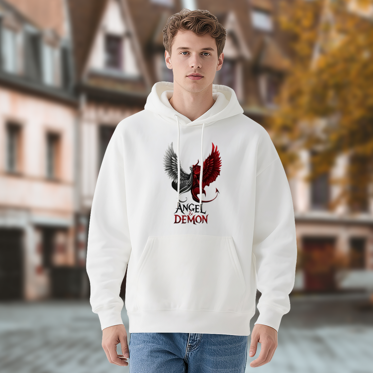 Angel Vs Demon Wings Art Hoodie