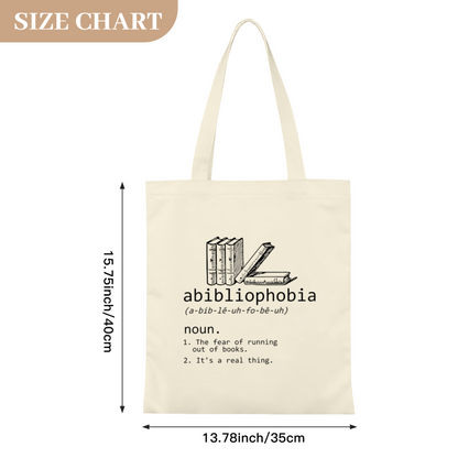 Bibliophile Definition Art Canvas Bag | Unique Book Fan Thickened Student Tote