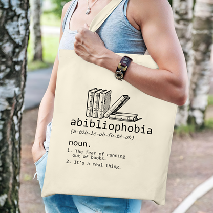 Bibliophile Definition Art Canvas Bag | Unique Book Fan Thickened Student Tote