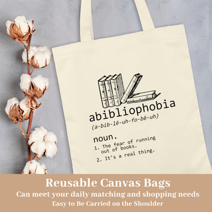 Bibliophile Definition Art Canvas Bag | Unique Book Fan Thickened Student Tote