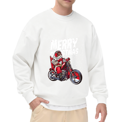 Biker Santa Cool Christmas Vintage Crewneck Sweatshirt