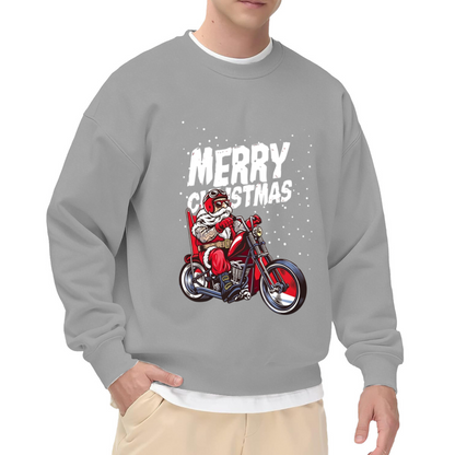 Biker Santa Cool Christmas Vintage Crewneck Sweatshirt