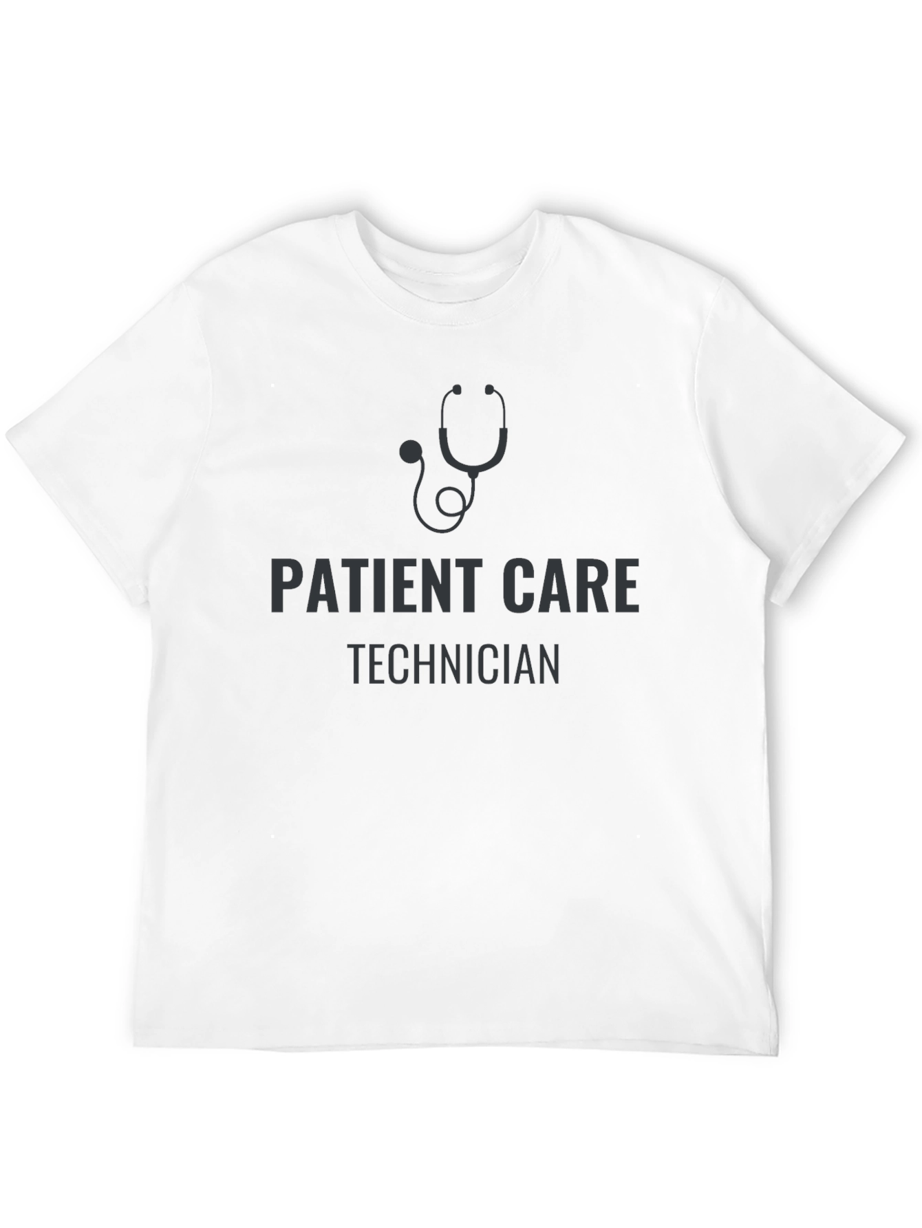 Patient Care Technician Stethoscope Black T-Shirt