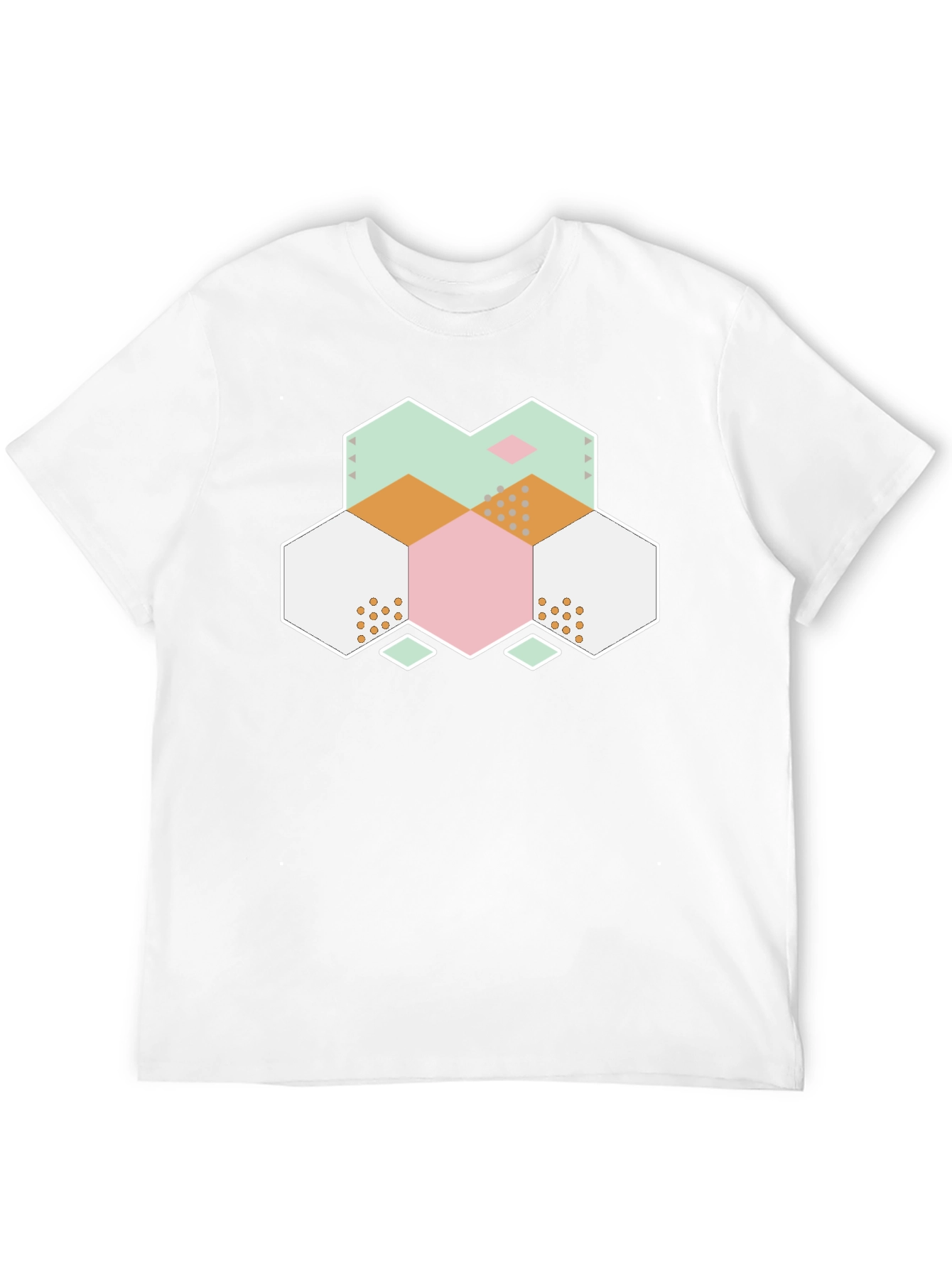 Geometric Hexagon Graphic Tee - Modern Abstract Design